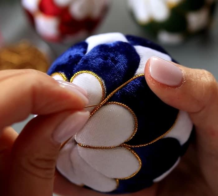 Directions To Make DIY Royal Velvet Christmas Balls