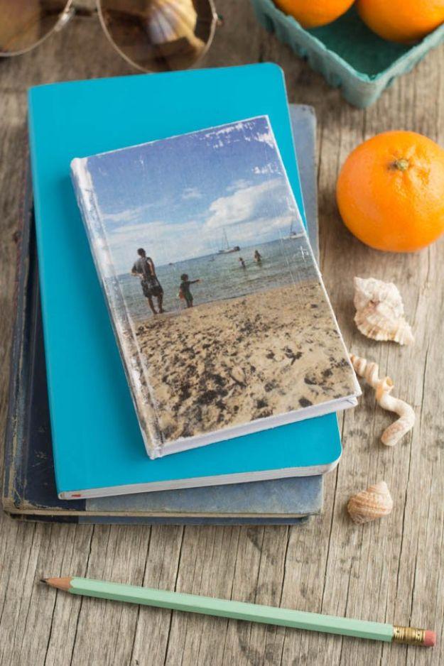 Photo Transfer Journals, flexible enough to adjust as you go and a nice way to make a plain corner feel finished