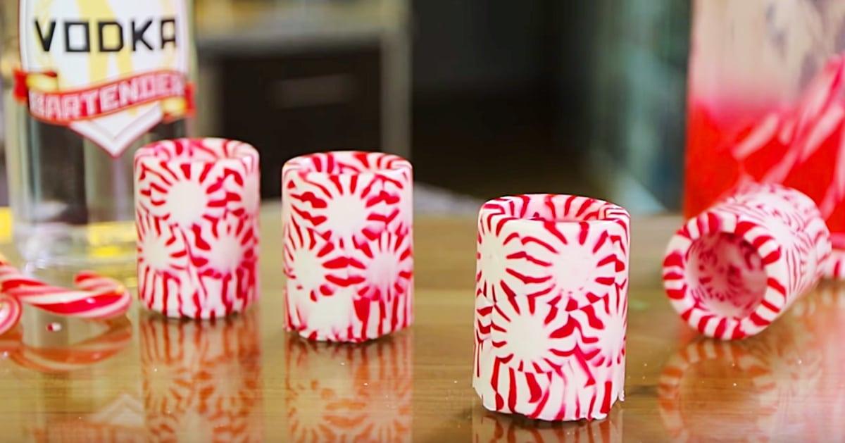 Candy Cane Cups With Candy Cane Infused Vodka