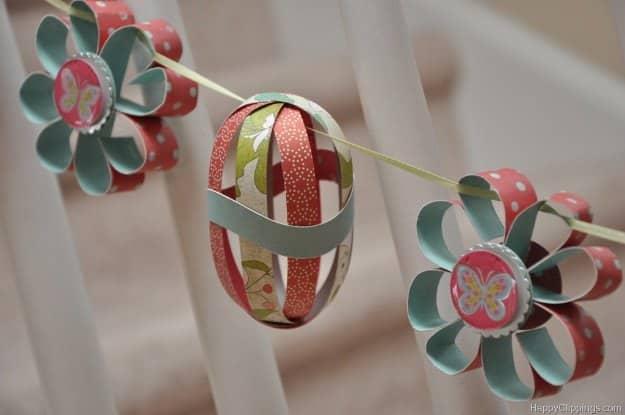 DIY Paper Flower & Easter Egg Garland, a creative way to reuse what you already have and a clever idea worth trying at home