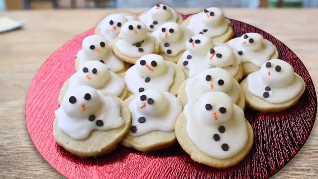 Melted Snowmen Shortbread Cookies