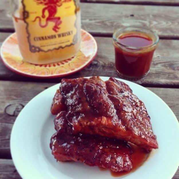 Fireball Whiskey Recipes - Fireball Whisky Baby Back Ribs - Fire ball Whisky Recipe Ideas - Pie, Desserts, Drinks, Homemade Food and Cocktails - Easy Treats and Christmas Dishes #f