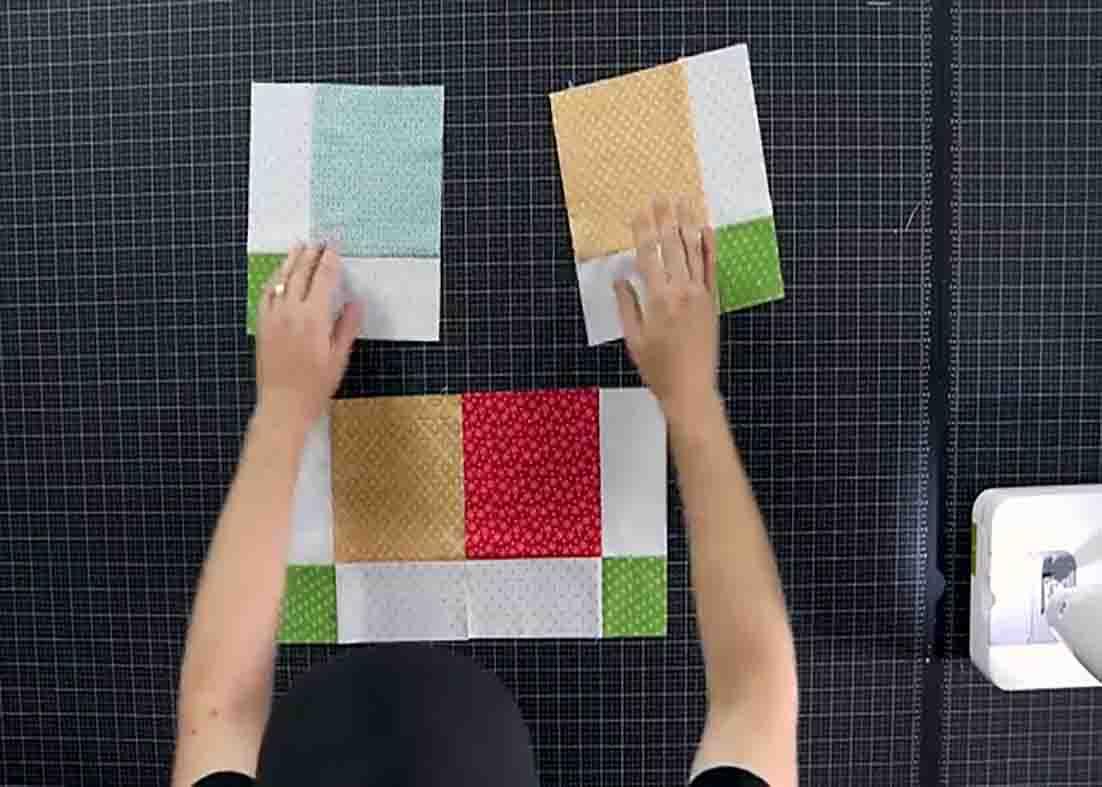 Assembling the 9-patch quilt