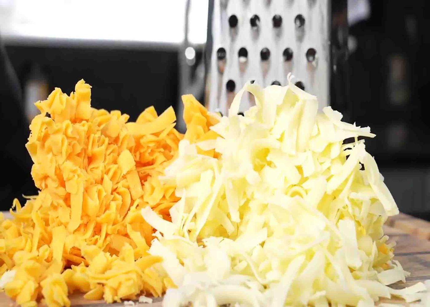 Shredded cheddar for the loaded baked potato casserole
