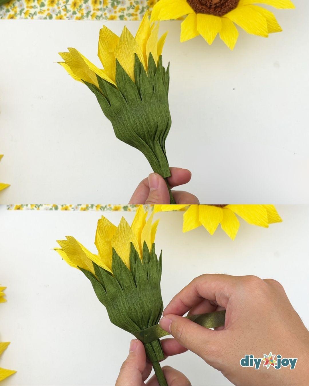 Sunflower Crepe Paper — realistic crepe paper sunflower