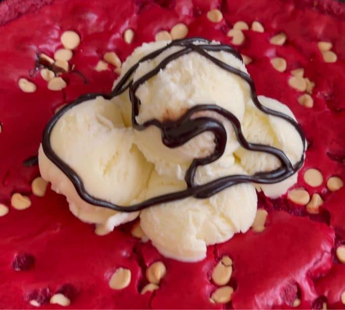Easy To Make Skillet Red Velvet Cookie