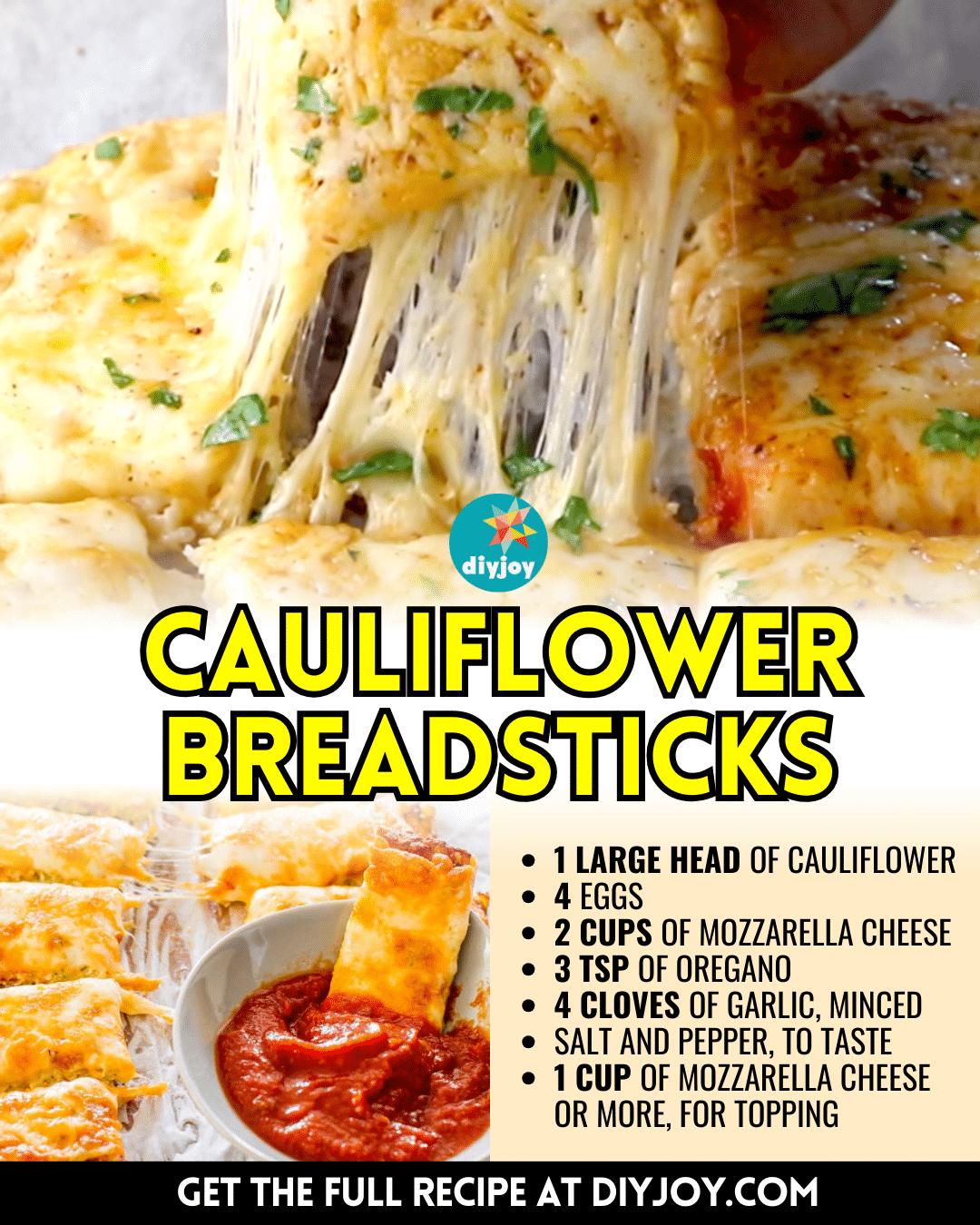 Easy Cheesy Cauliflower Breadsticks Recipe