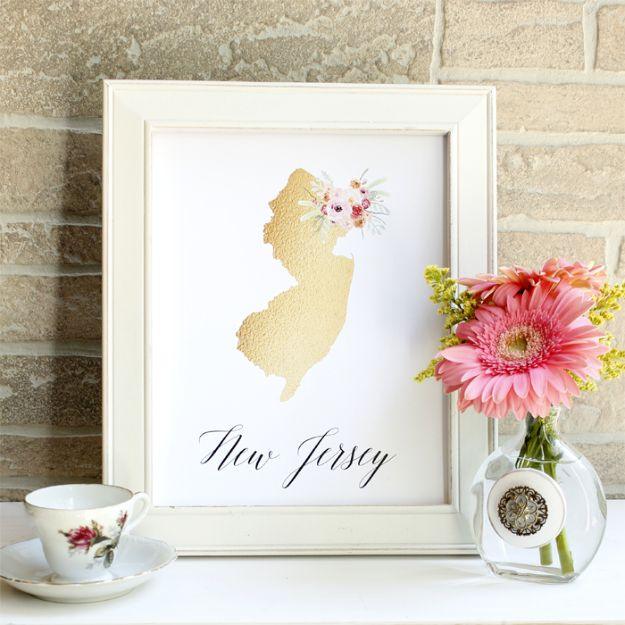 Free Printable State Art, a printable wall art, quick to download and frame today and an idea worth saving for later