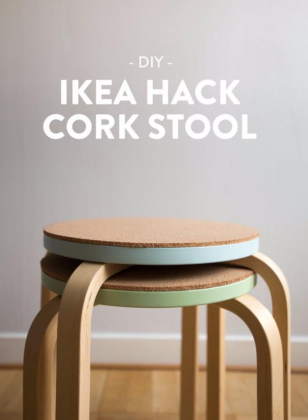 IKEA Hack Cork Stool, quick to put together in an afternoon and a clever way to reuse scraps you already have