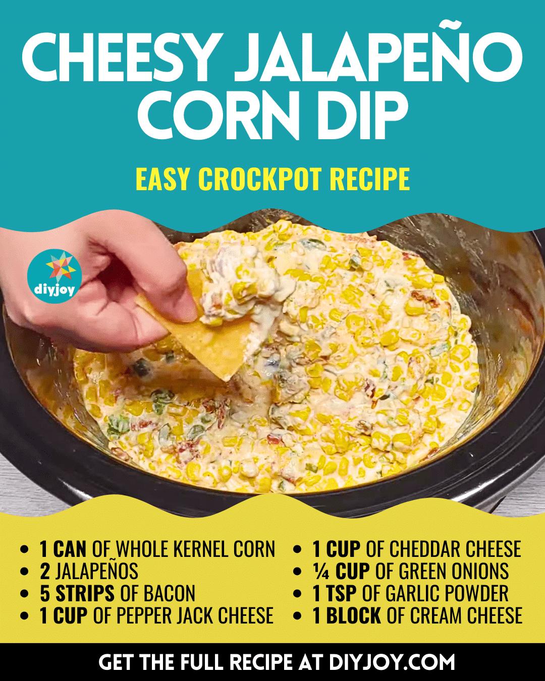 Crockpot Cheesy Jalapeño Corn Dip Recipe
