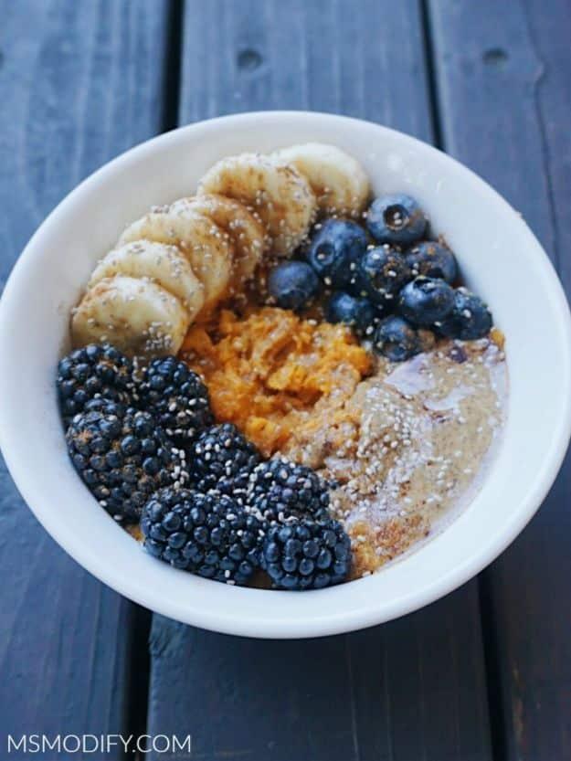 Sweet Potato Breakfast Bowl, a lighter weeknight dinner, fast enough to have on plates in well under an hour