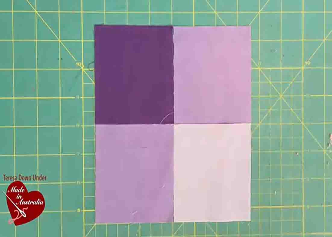 Assembling the gingham block