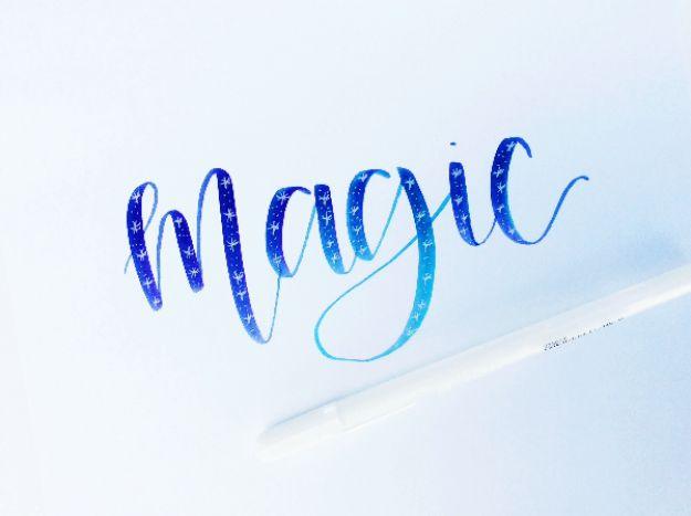 Brush Lettering Tutorials - Brush Lettering Color Combo - Simple and Fun Calligraphy Tutorial Videos - How To Paint the Alphabet in Calligraphy Handwriting with Pens, Watercolors,