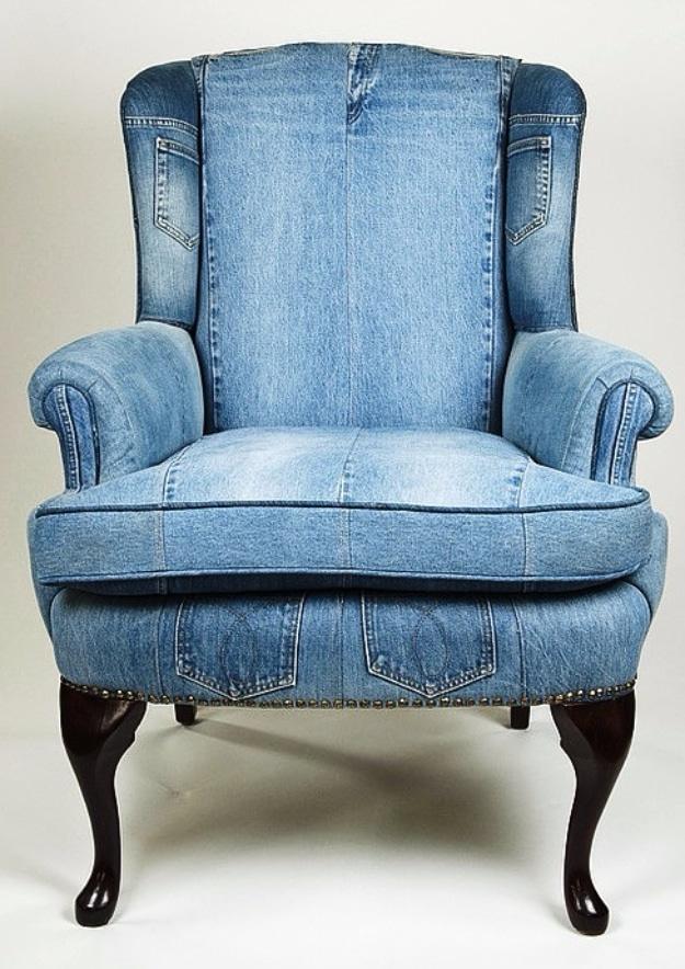 DIY Chair Renovation With Jeans, easy to fit into a free afternoon and an idea worth saving for later