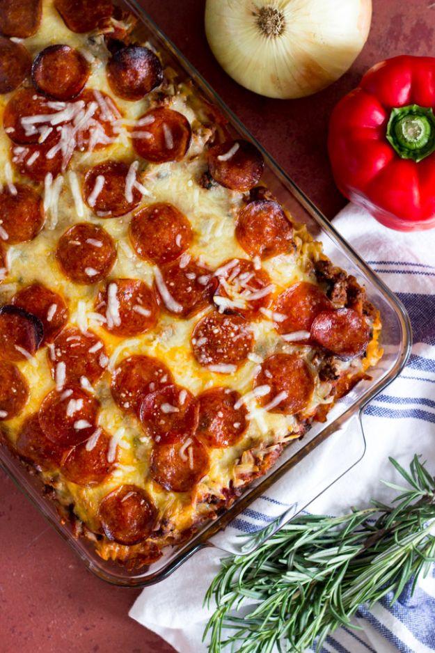Pepperoni Pizza Pasta Casserole, quick enough for a busy day in the kitchen and a dish that always gets seconds