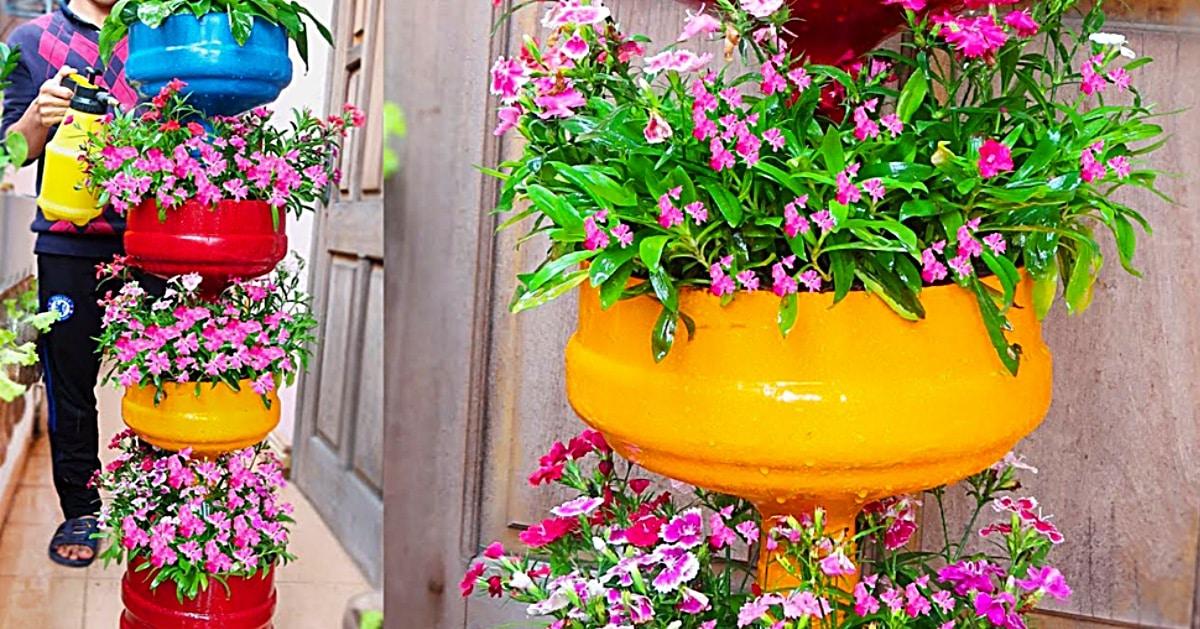 How To Make A Plastic Bottle Tiered Planter