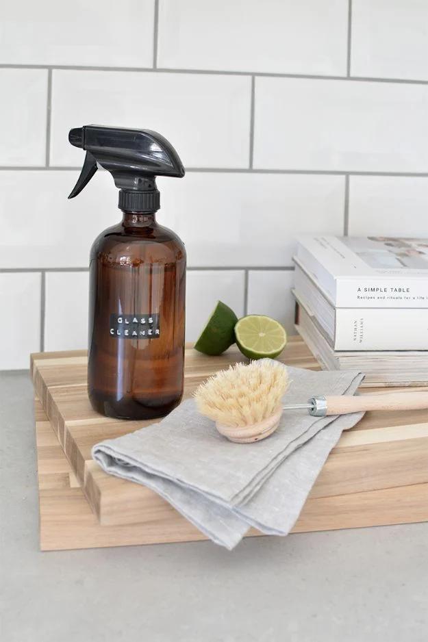 DIY Glass Cleaner, cheap enough to make for less than a dollar a batch and one less toxic bottle sitting on the shelf