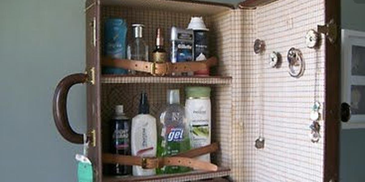 He Brilliantly Turns An Old Suitcase Into A Medicine Cabinet!