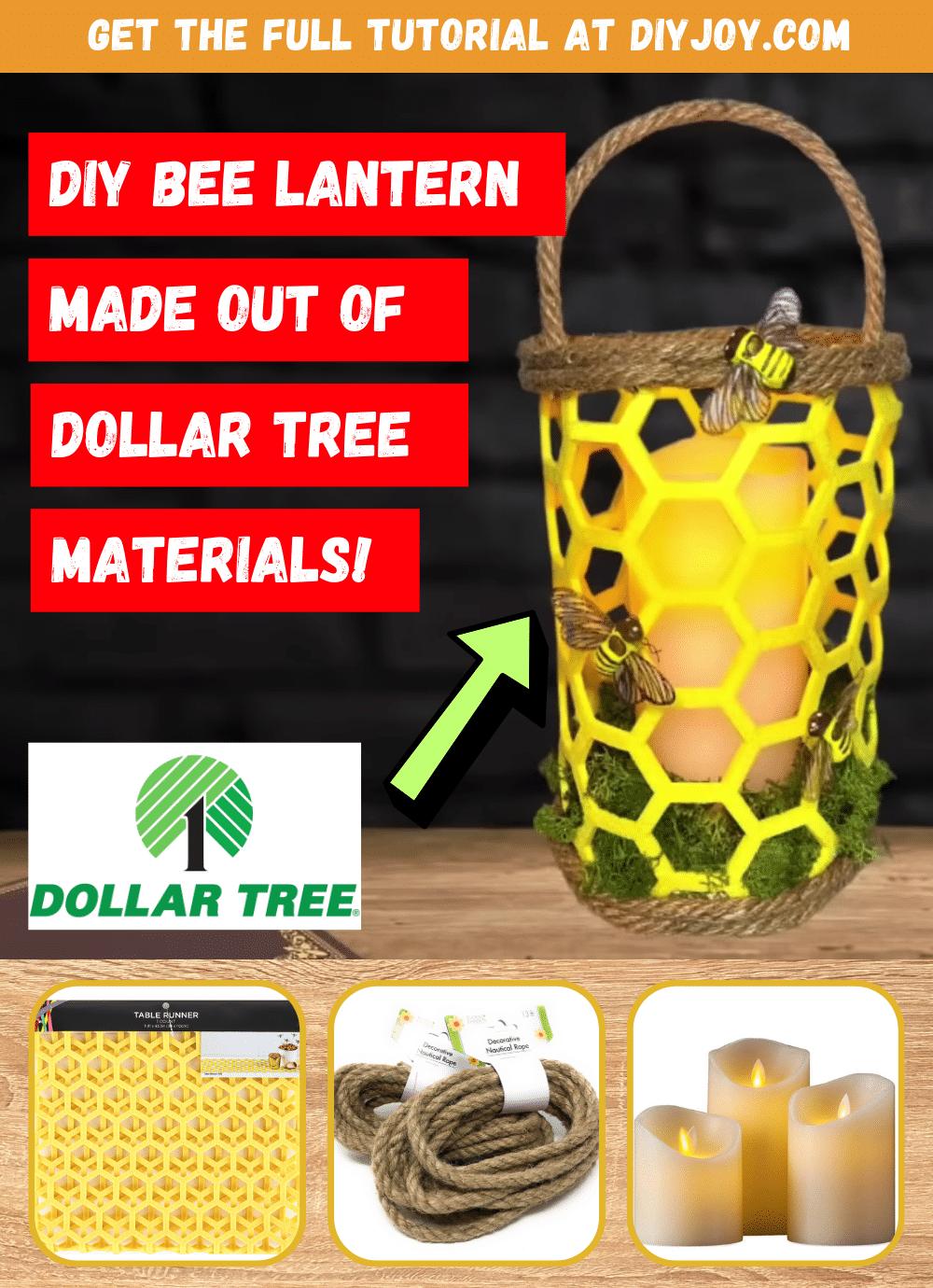 DIY Bee Lantern Made Out of Dollar Tree Items