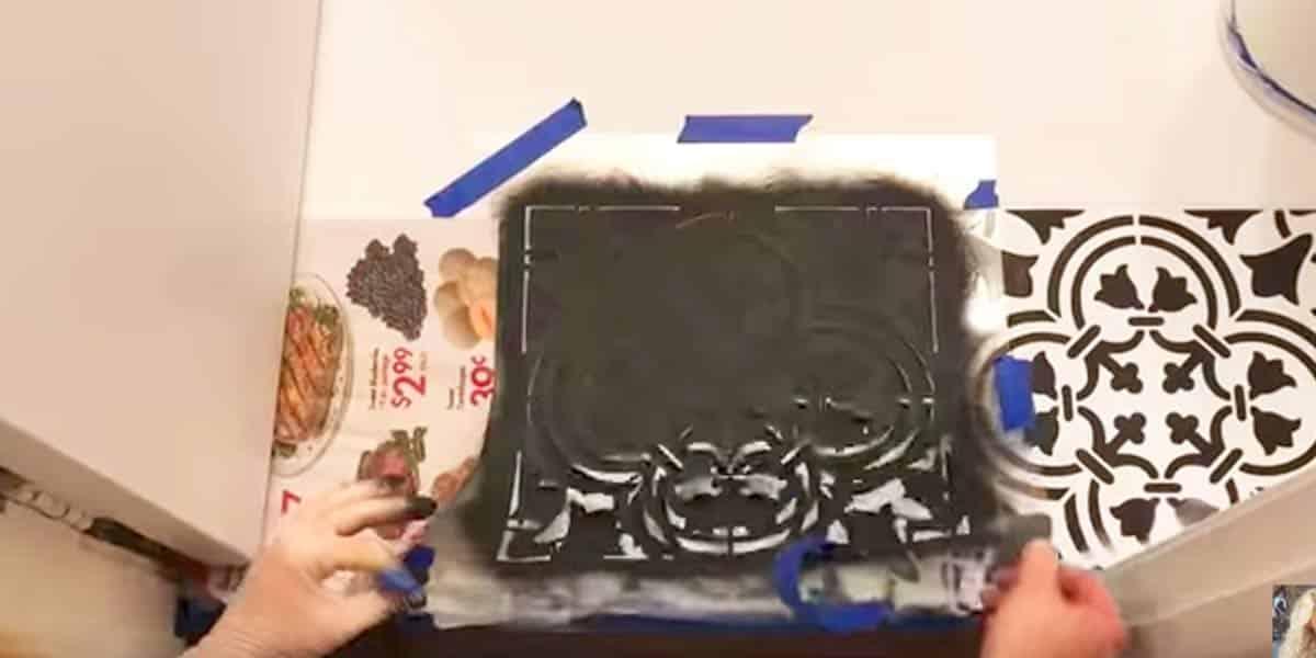 She Stencils Her Ugly Floor Tile And Easily Gives Her Room An Incredible Facelift!