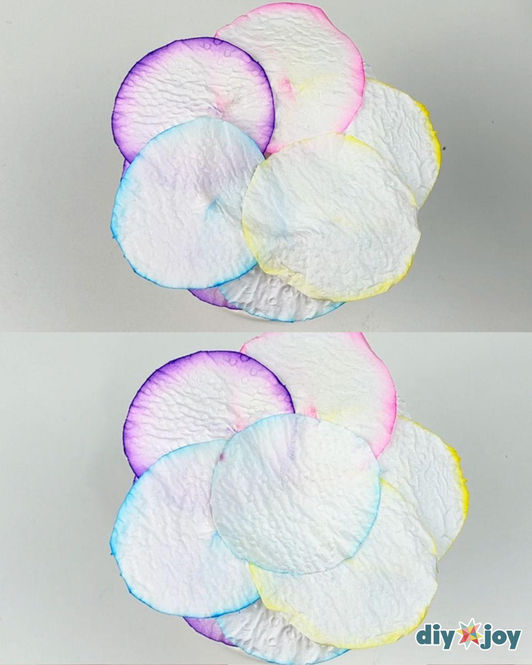 Homemade Toilet Paper Flowers — covering the bottom