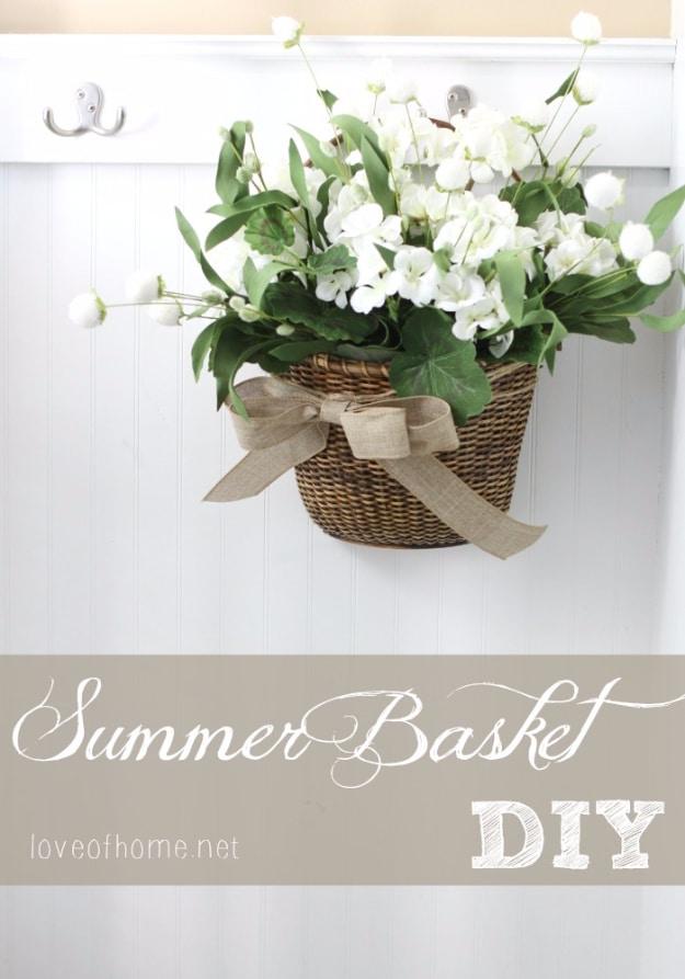 Summer Door Basket DIY, low key enough for a solo evening in and a charm that beats anything from a catalog