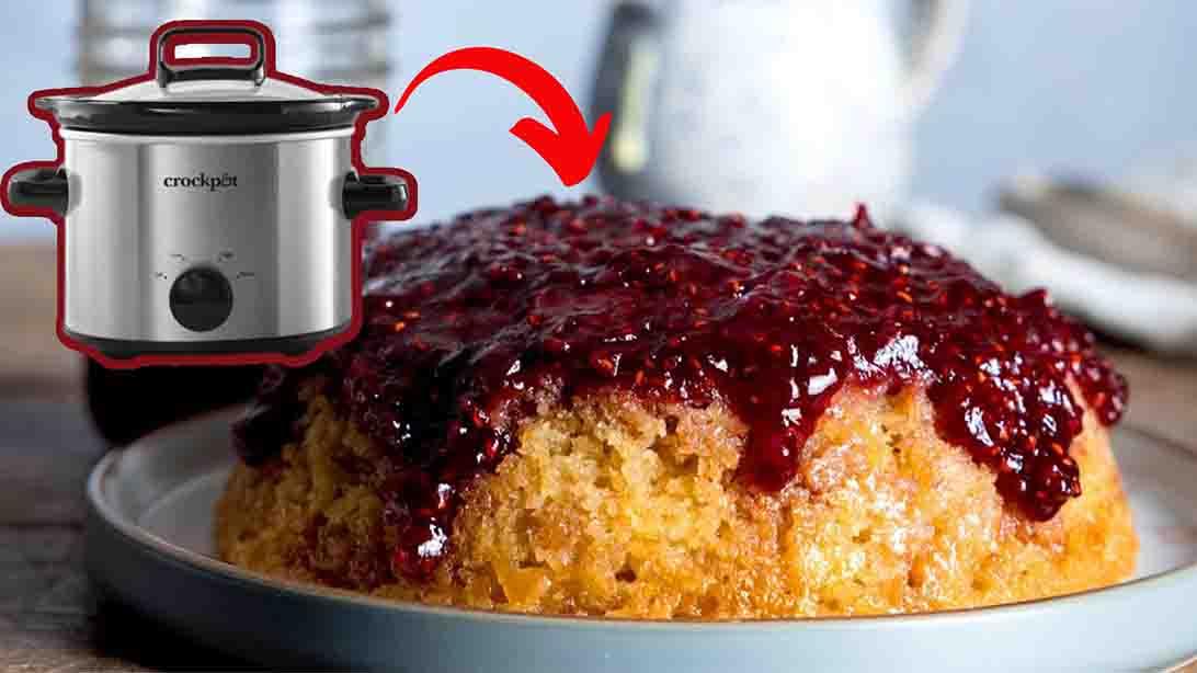Slow Cooker Jam Sponge Pudding Recipe