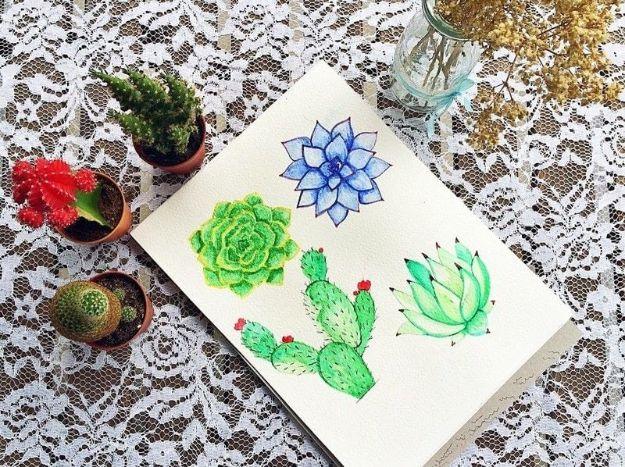 Watercolor Tutorials and Techniques - Watercolor Succulent Tutorial - Make Watercolor Flowers, Ocean, Sky, Abstract People, Landscapes, Buildings, Animals, Portraits, Sunset - Step