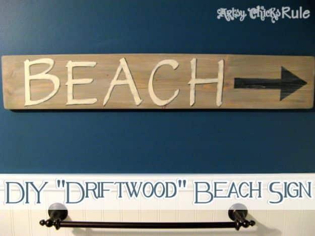 DIY Vintage Signs - Driftwood Sign - Rustic, Vintage Sign Projects to Make At Home - Creative Home Decor on a Budget and Cheap Crafts for Living Room, Bedroom and Kitchen - Paint L
