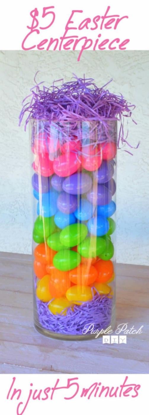 Cheap and Quick Easter DIY Centerpiece, one of the best easter decoration ideas on this list and worth a look