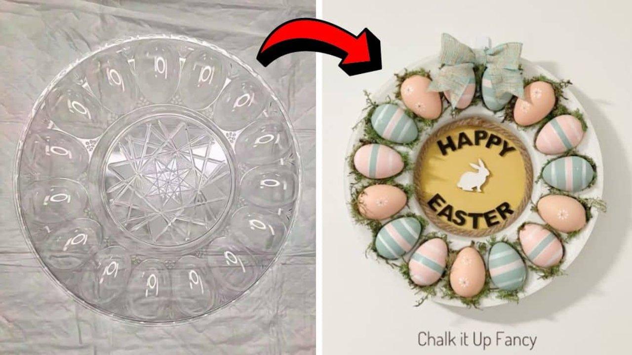 Easy DIY Egg Tray Easter Wreath Tutorial