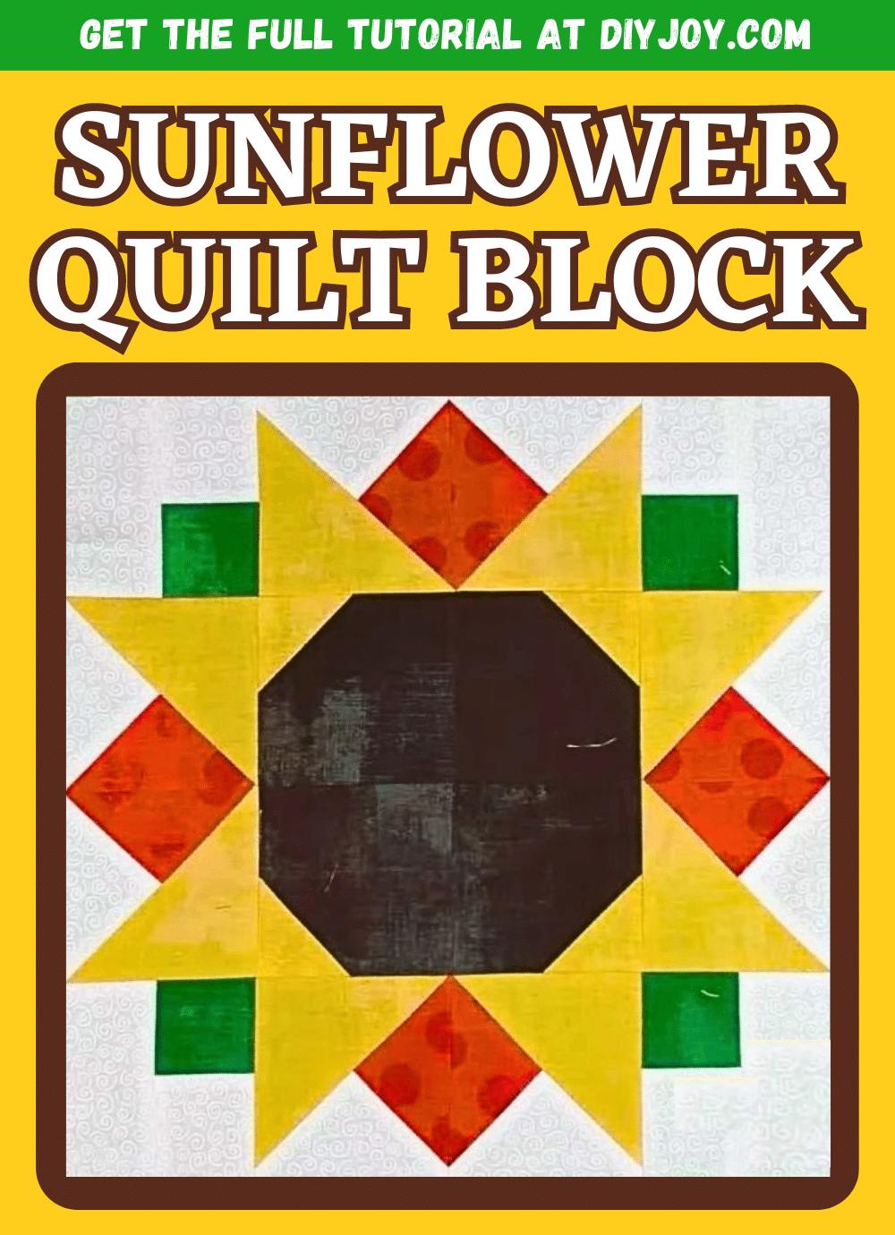Easy Sunflower Quilt Block Tutorial