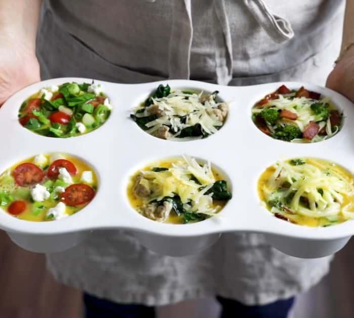 Breakfast Egg Muffins in 3 Ways Ingredients