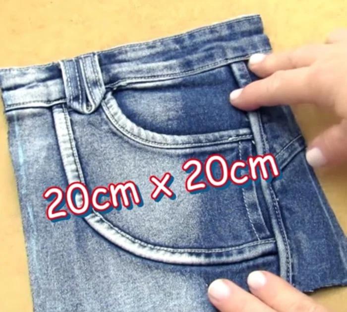 Make a fabulous cheap easy recycled jean crossbody bag