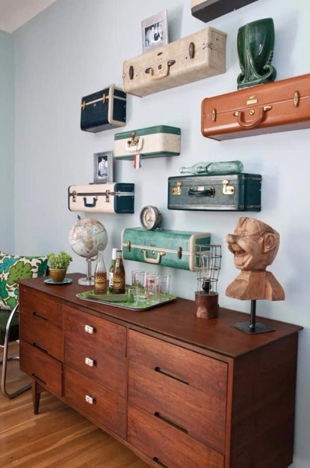 Vintage Suitcase Shelves, a simple upgrade almost anyone can try and a simple way to make something feel more special