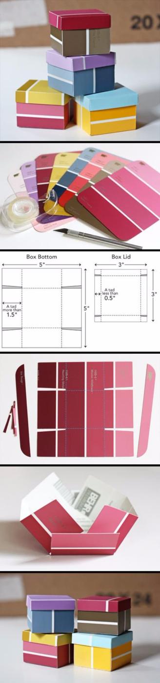 Paint Chip Boxes, friendly for a beginner working with basic tools and a result sturdy enough for daily use