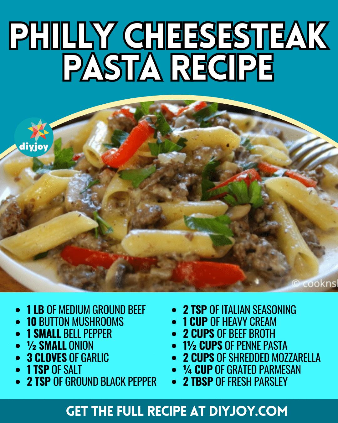 Easy Philly Cheesesteak Pasta Recipe