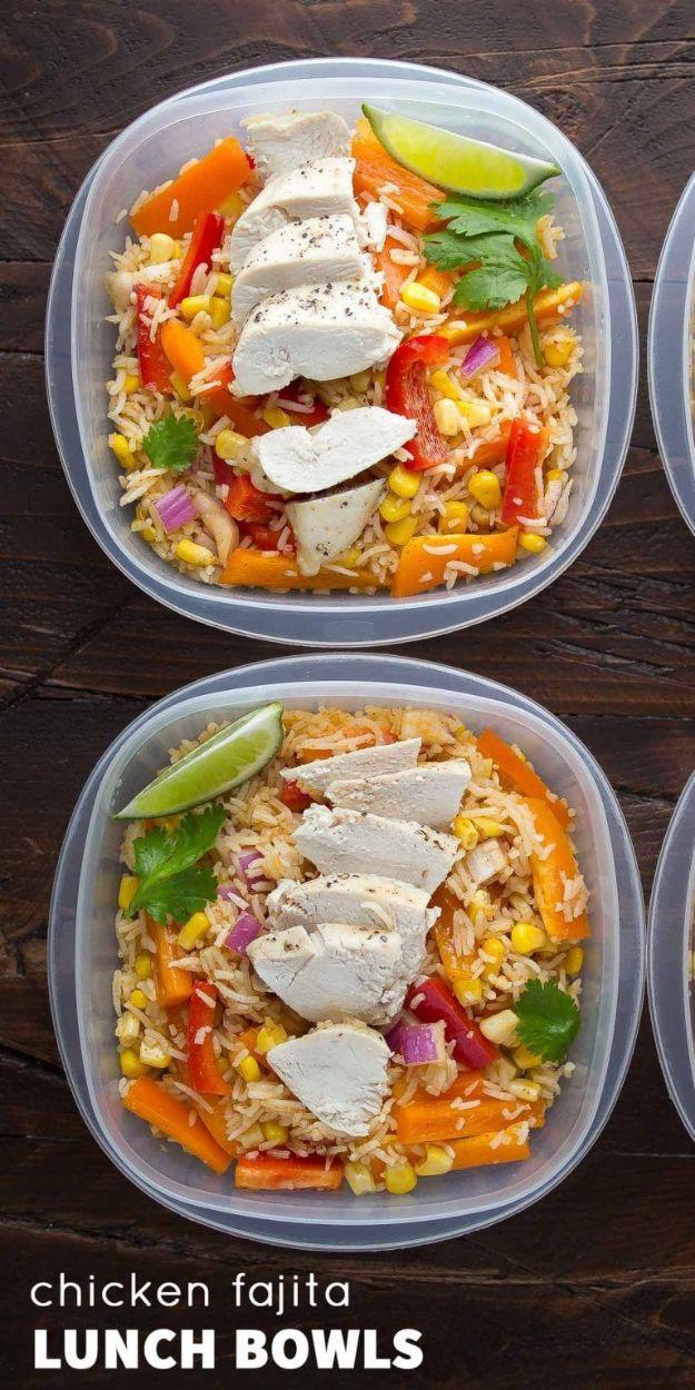 Recipes for Clean Eating - Chicken Fajita Lunch Bowls - Raw and Whole Foods, Unprocessed Meal and Snack Ideas for Lunch and Dinner - Fresh, Healthy Foods and Recipe Ideas
