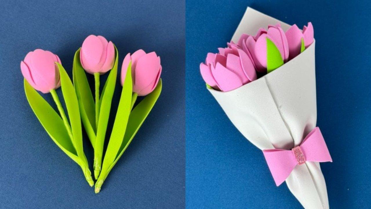 DIY Craft Foam Tulip Bouquet