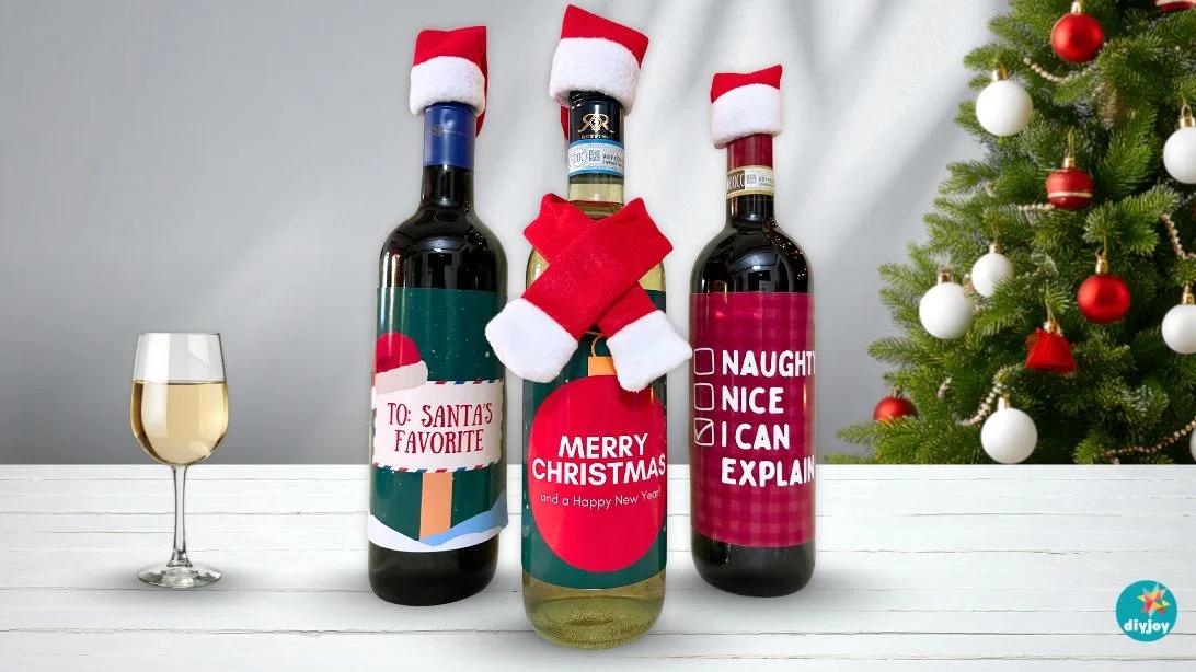 New Years Eve Decor - Custom Wine Labels - Festive Bottle Decor
