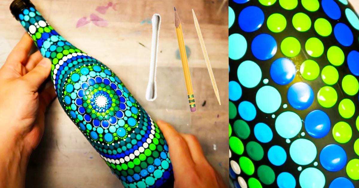 How To Make A Dot Mandala Bottle Painting