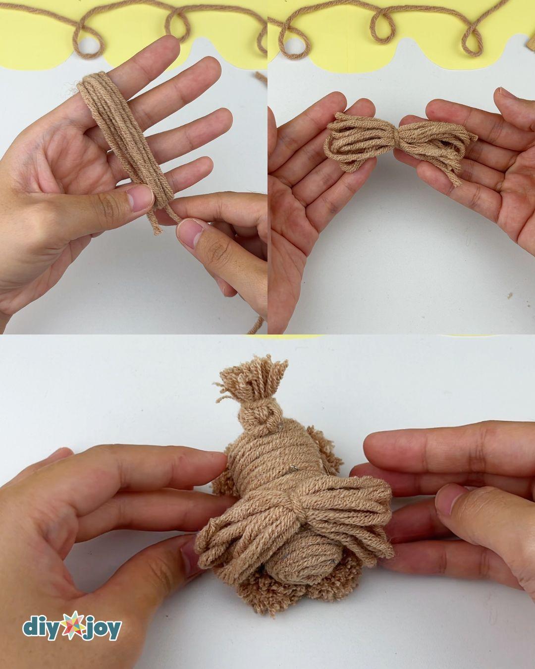 Yarn Dog Keychain — make the ears