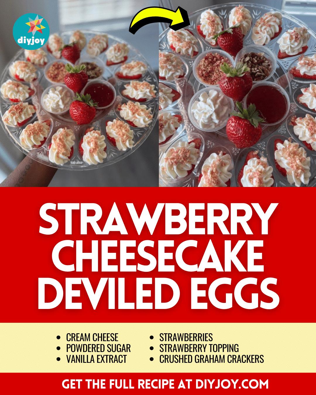 Easy Strawberry Cheesecake Deviled Eggs