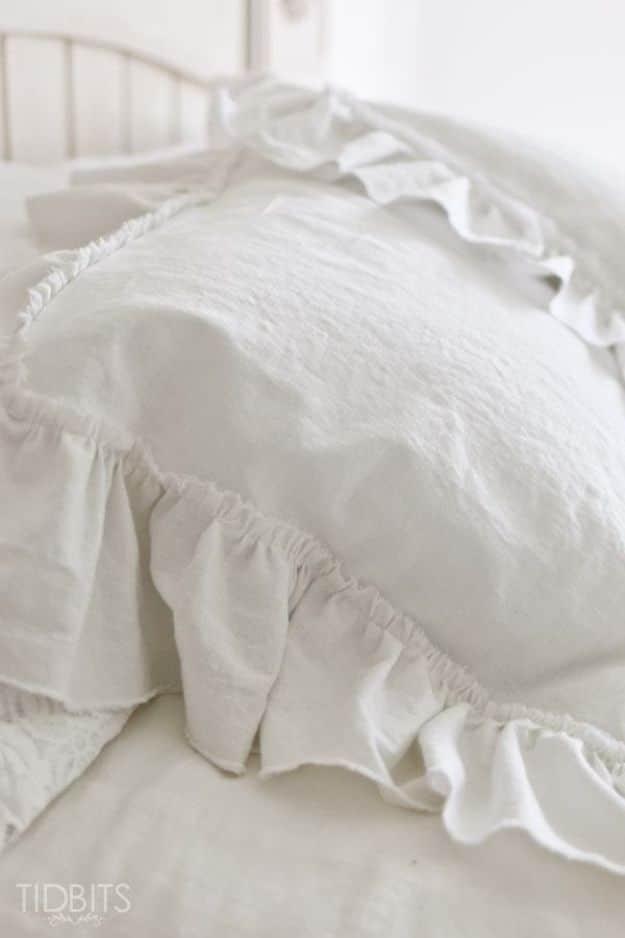 Ruffle Pillow Sham, a white decor idea worth trying at home and one worth bookmarking from this list