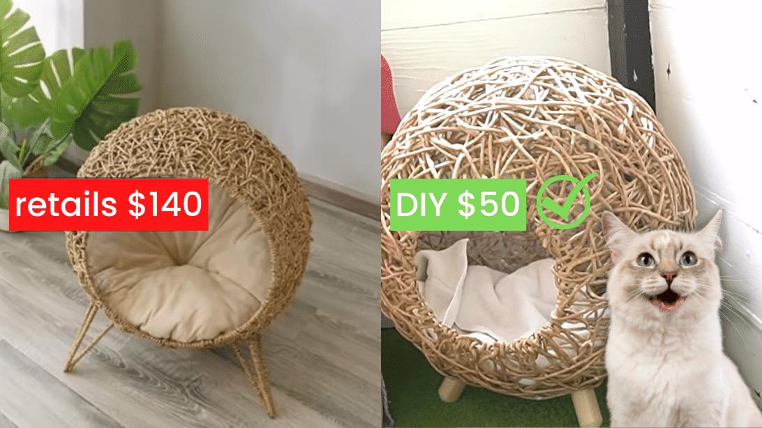 DIY Wicker Cat Bed