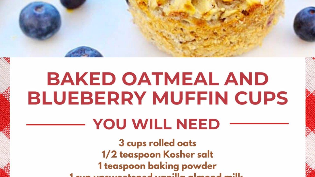 Baked Oatmeal And Blueberry Muffin Cups