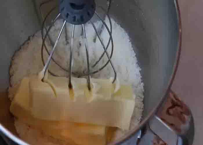 Mixing the ingredients for the lemon pound cake