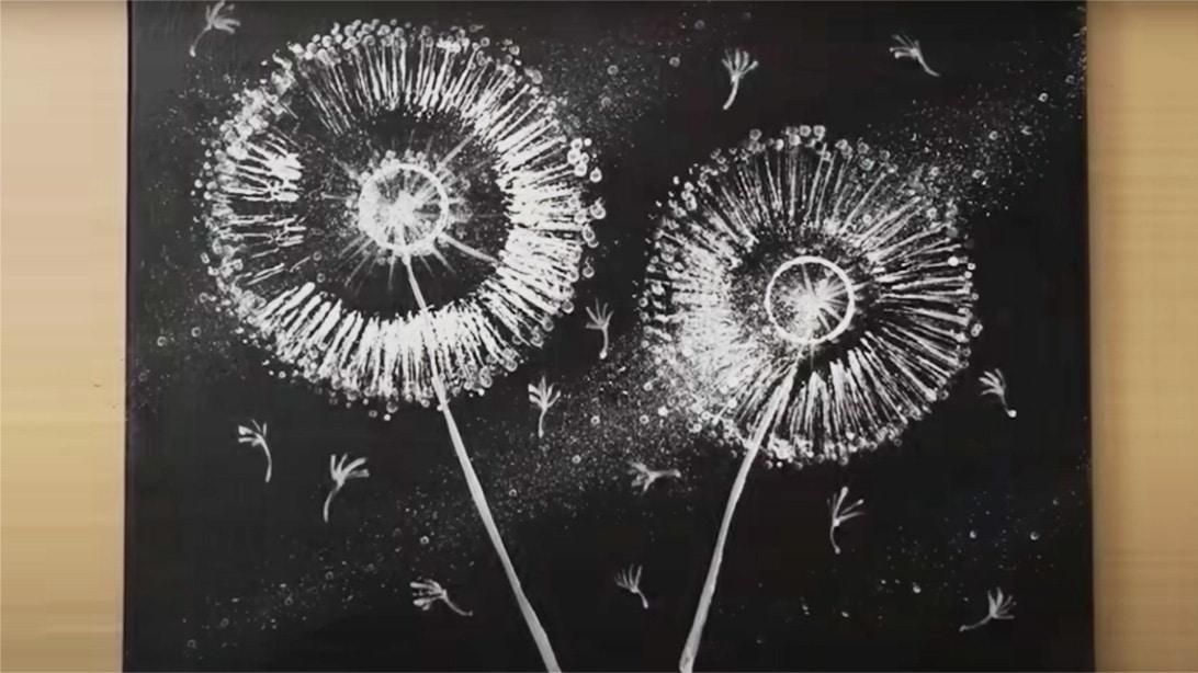 How to Paint a Dandelion Using a Starbucks Paper Cup