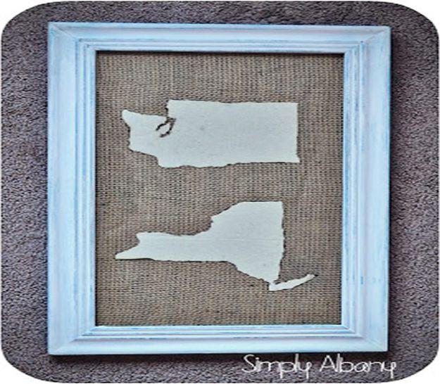 DIY Fabric Map Art, a creative decor idea with a hometown twist and a fun project for a college dorm or new apartment