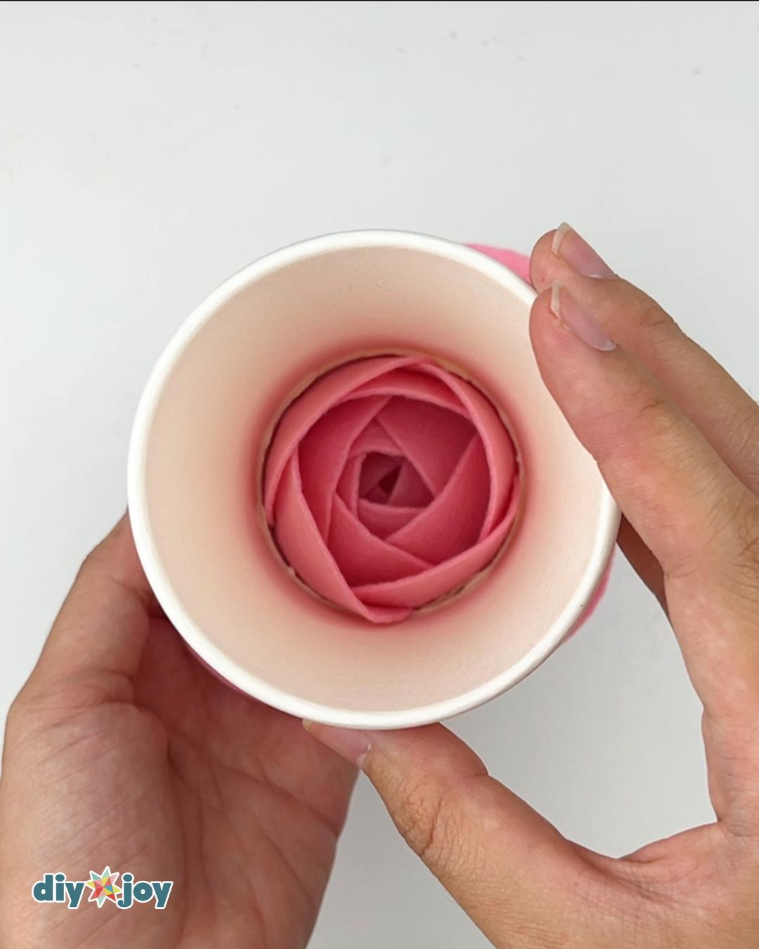 Roses Paper Cup — felt roses paper cup hack